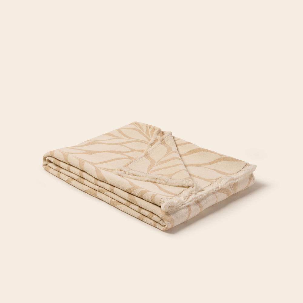 Plaid LOUENN ivoire et beige doux