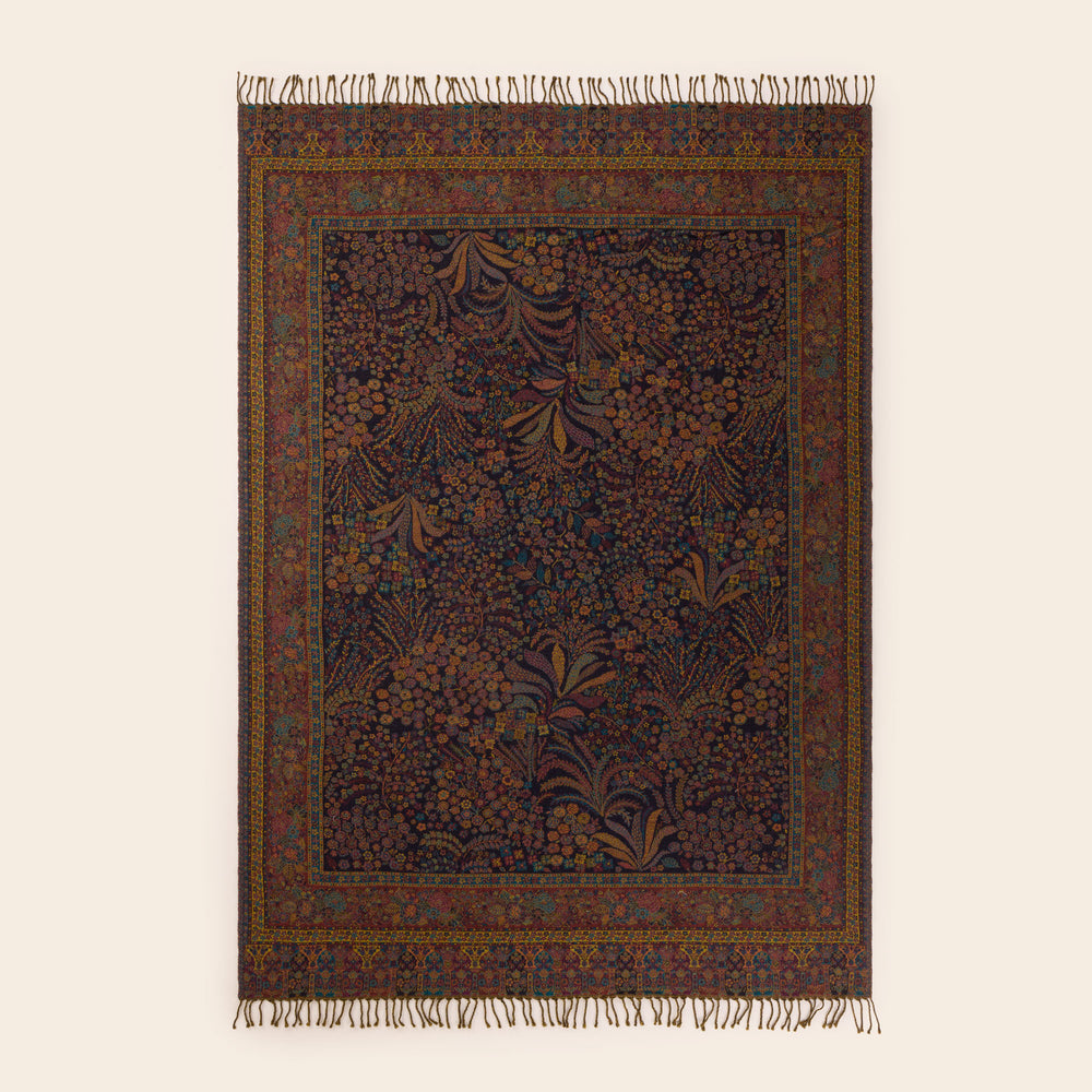 Plaid MAGDI noir et multicolore - Design oriental raffiné - 5