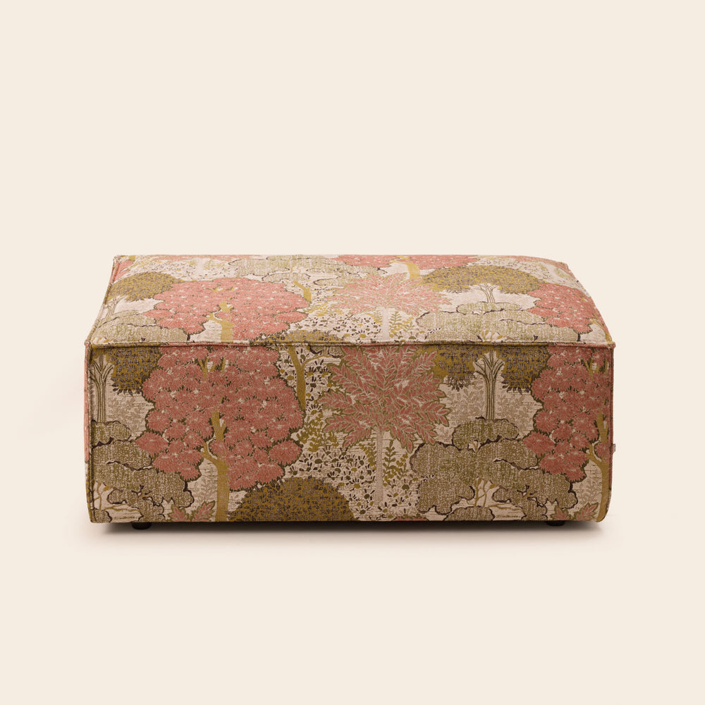 Pouf DYONIS alisia naturel et rose orangé