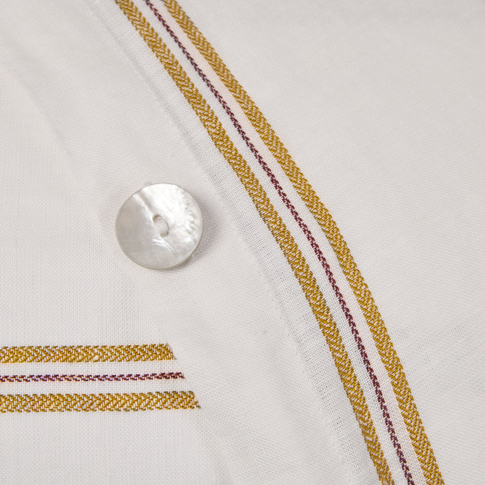 Parure de Lit UGOLIN 100% Coton Bio – Draps et Taies Rayures Moutarde et Blanc Élégantes - 11
