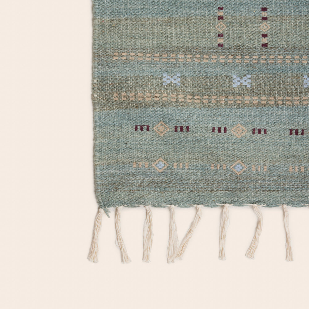 Tapis de sol ARSALANE vert de gris 100 % laine - 7