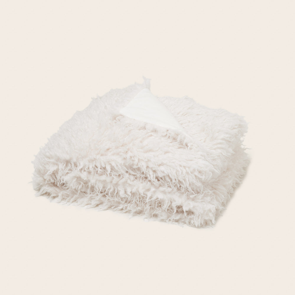 Plaid Oulan en fausse fourrure ivoire - 5