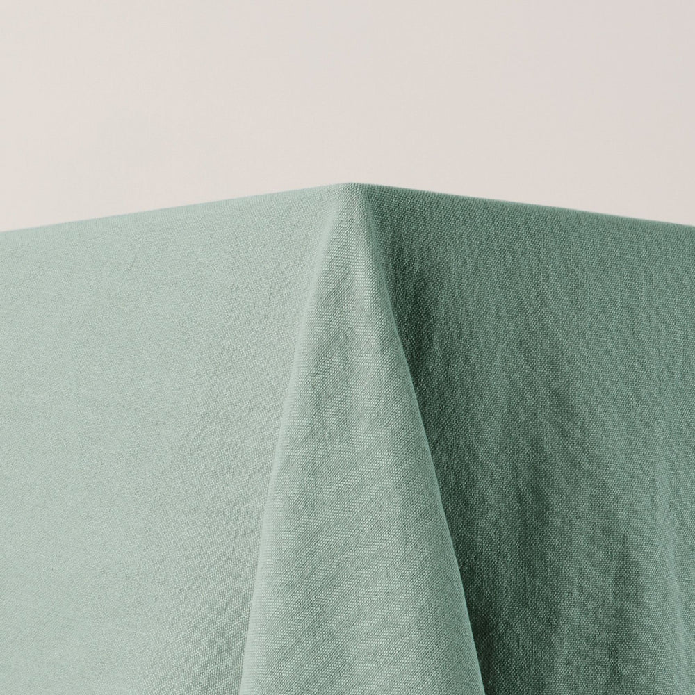 Nappe Rectangulaire NINO 100 % Lin Européen Certifié Oeko-Tex - Vert de Gris avec Feston Noir - 6
