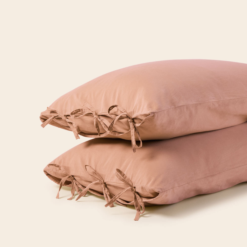 Lot de 2 taies d'oreiller SATHEENE en satin de coton - Coloris Terrarosa - 4