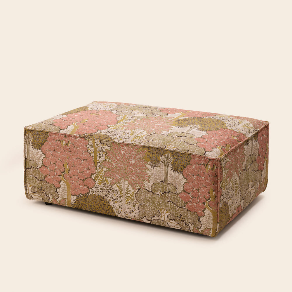 Pouf DYONIS alisia naturel et rose orangé - 6