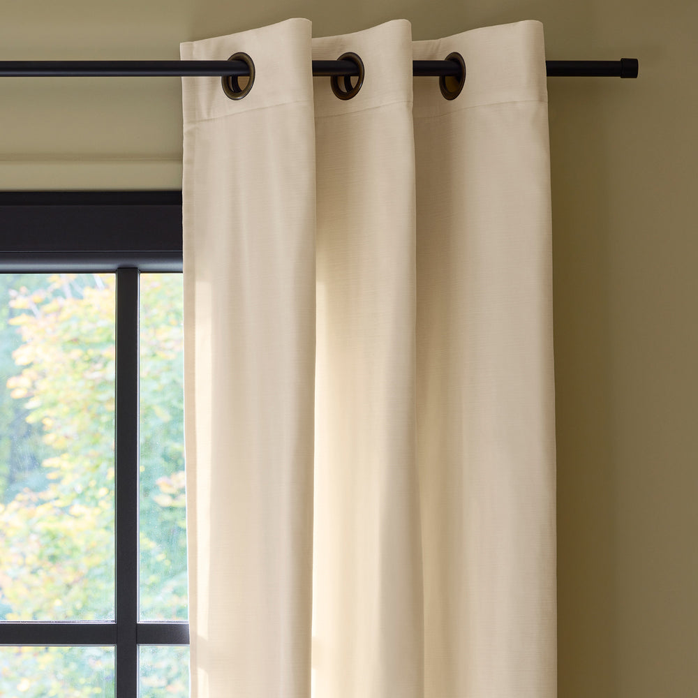 Rideau à oeillets dorés Dalila en velours ivoire – Rideau de luxe pour chambre ou salon - 4