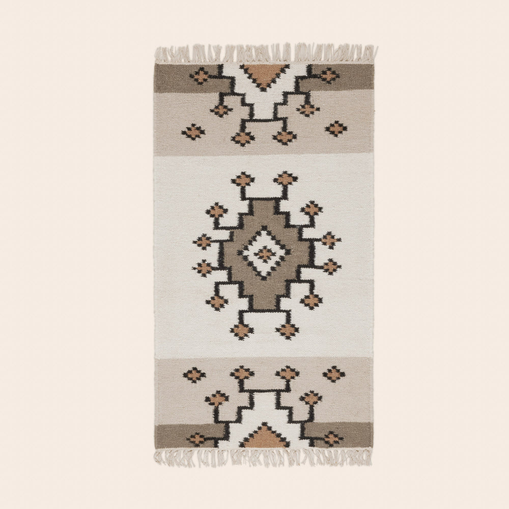 Tapis de sol BOUEKRI Design Graphique Naturel & Taupe - 5