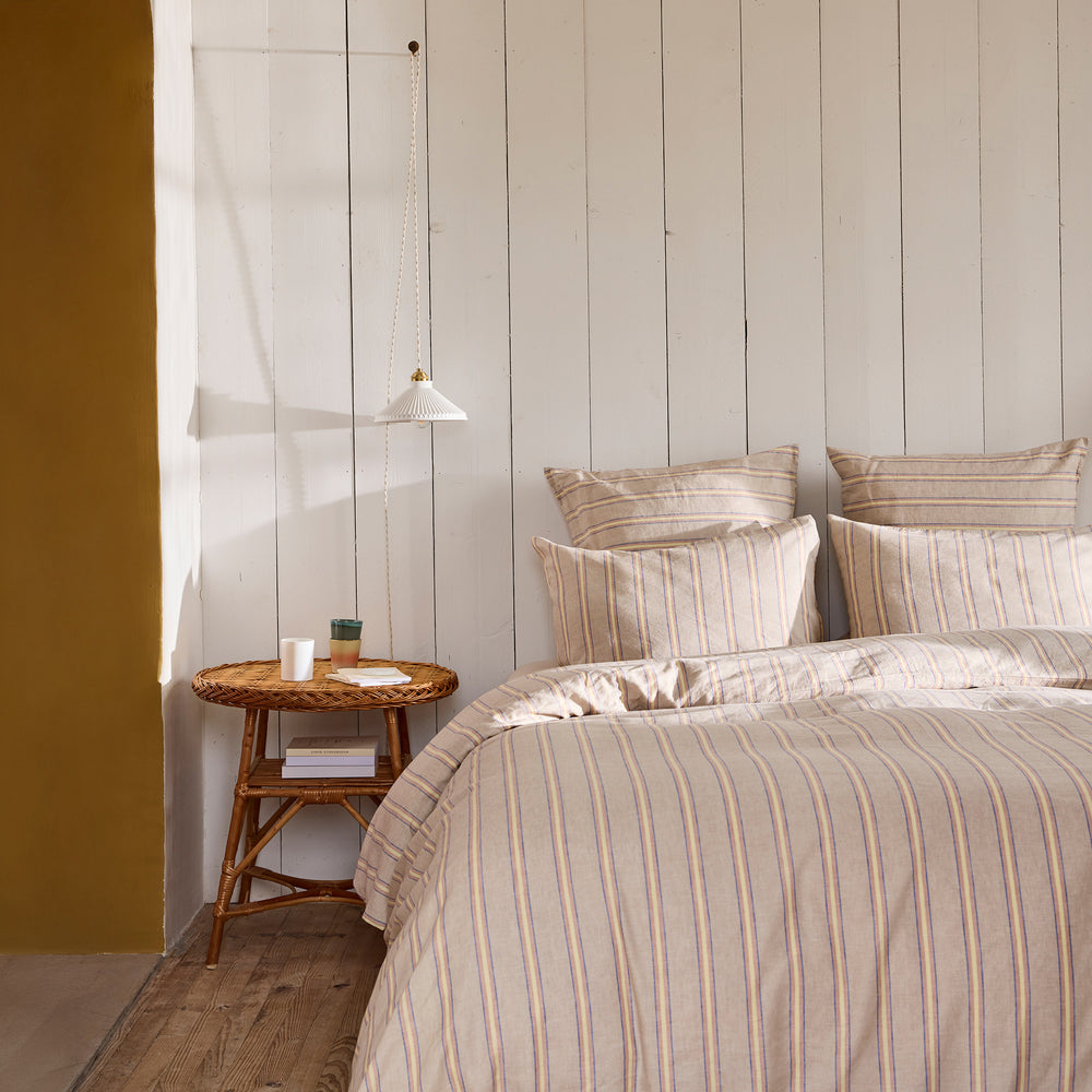 Housse de Couette LELIO, Design Rayé Naturellement Élégant