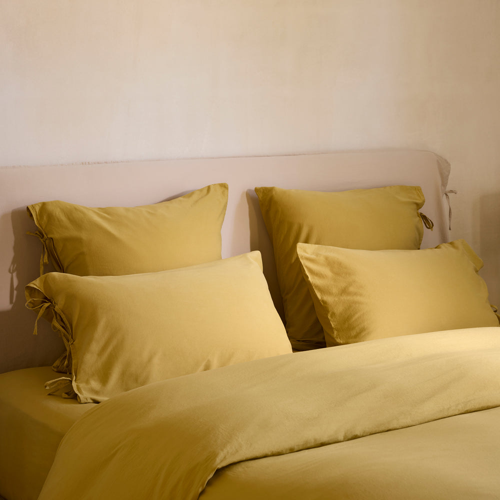 Housse de couette SATHEENE Jaune Indien Luxe - 3