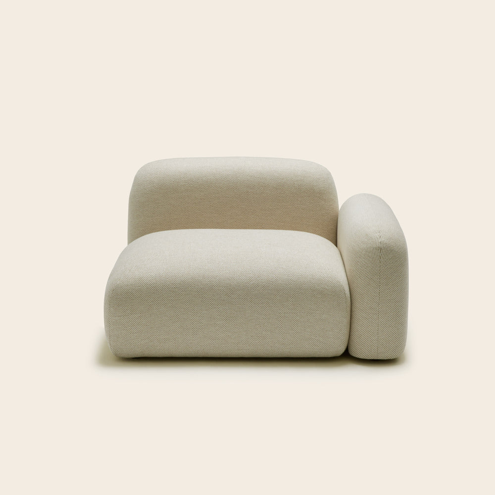 Fauteuil modulaire bas modèle ISILD avec accoudoirs tissés naturels