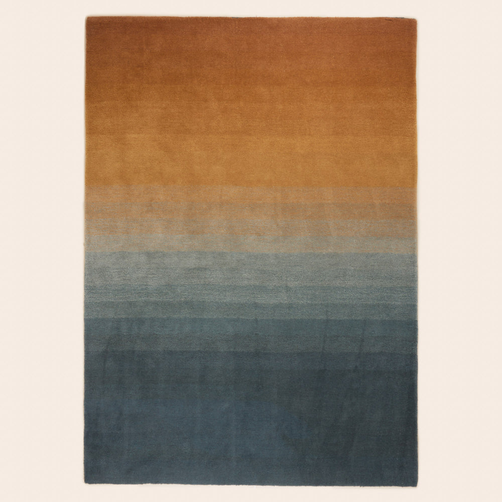 Tapis de sol AUBEA bleu pétrole et ocre
