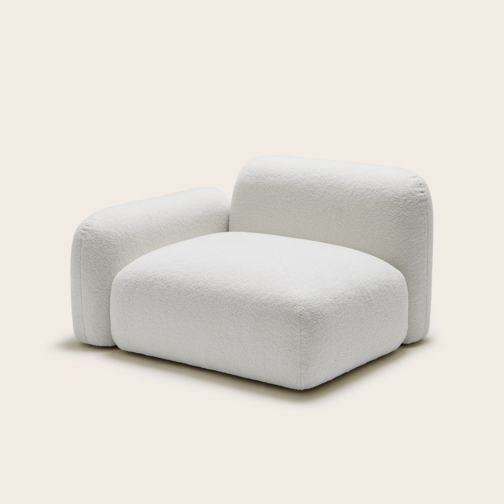 Chauffeuse Modulable avec Accoudoir Bas G ISILD – Tissu Bouclette Ivoire – Confort et Design Scandinave - 6