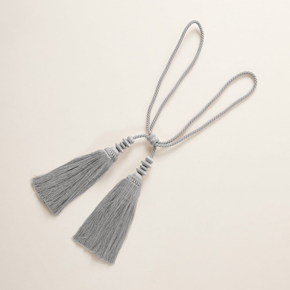 Porte-Drapé Bellagio à Double Pompon Gris Cendré
