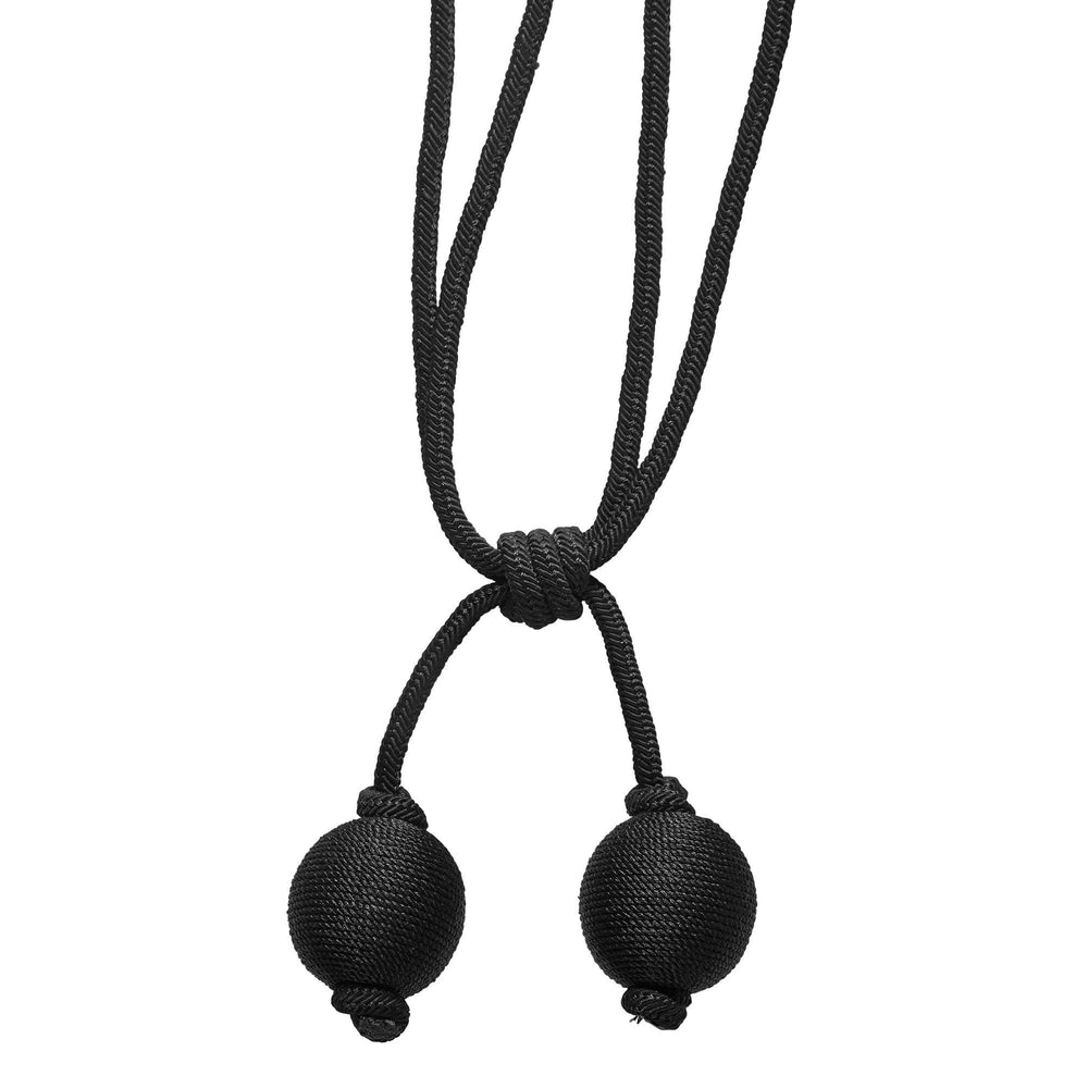 Embrasse de rideau double boules noire POEHINA design élégant - 4