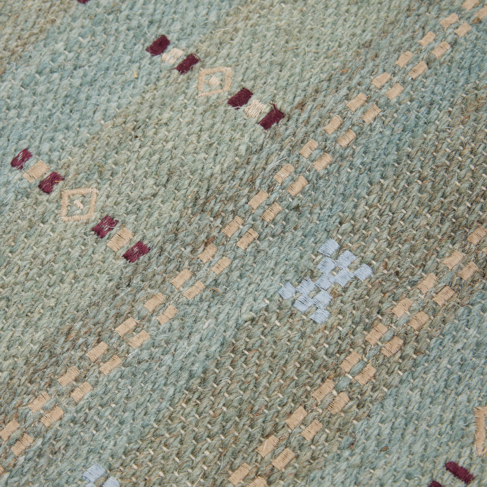 Tapis de sol ARSALANE vert de gris 100 % laine - 9