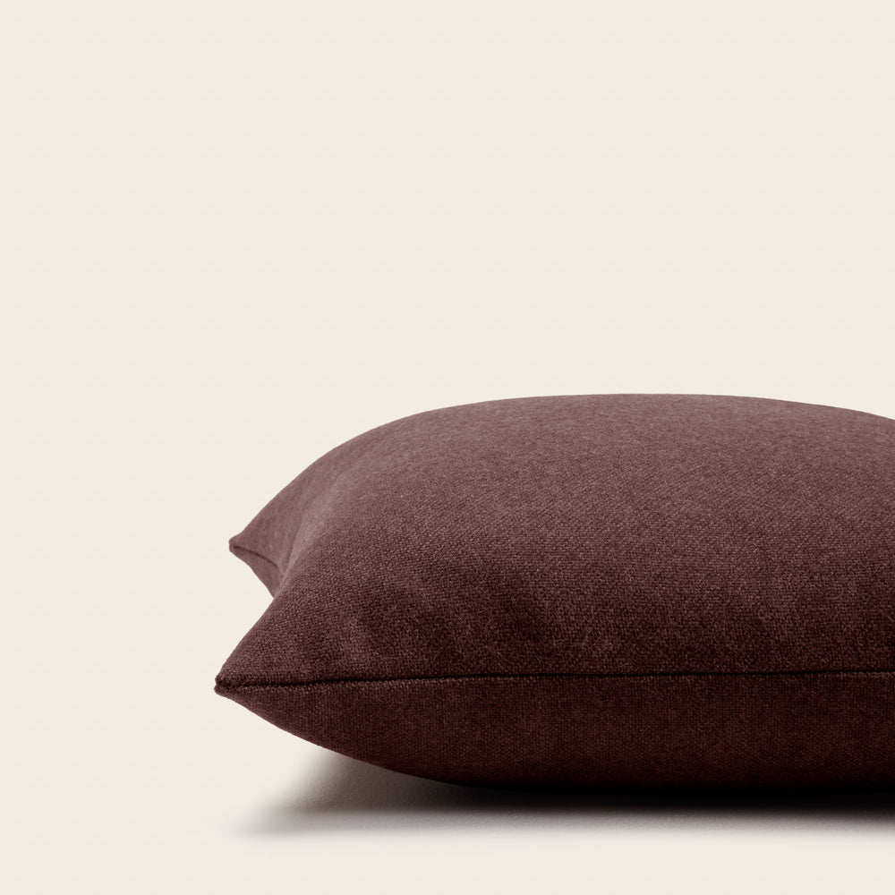 Housse de coussin MARCELO brun moka - 100 % laine vierge élégante et durable - 5