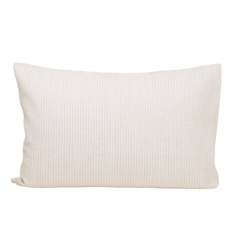 Lot de 2 taies d'oreiller ELIE en lin coton - Ivoire & Naturel, design élégant et éthique - 8