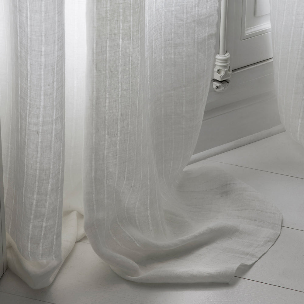 Panneau voilage ALIKI en chanvre blanc naturel certifié Oeko-Tex - 7