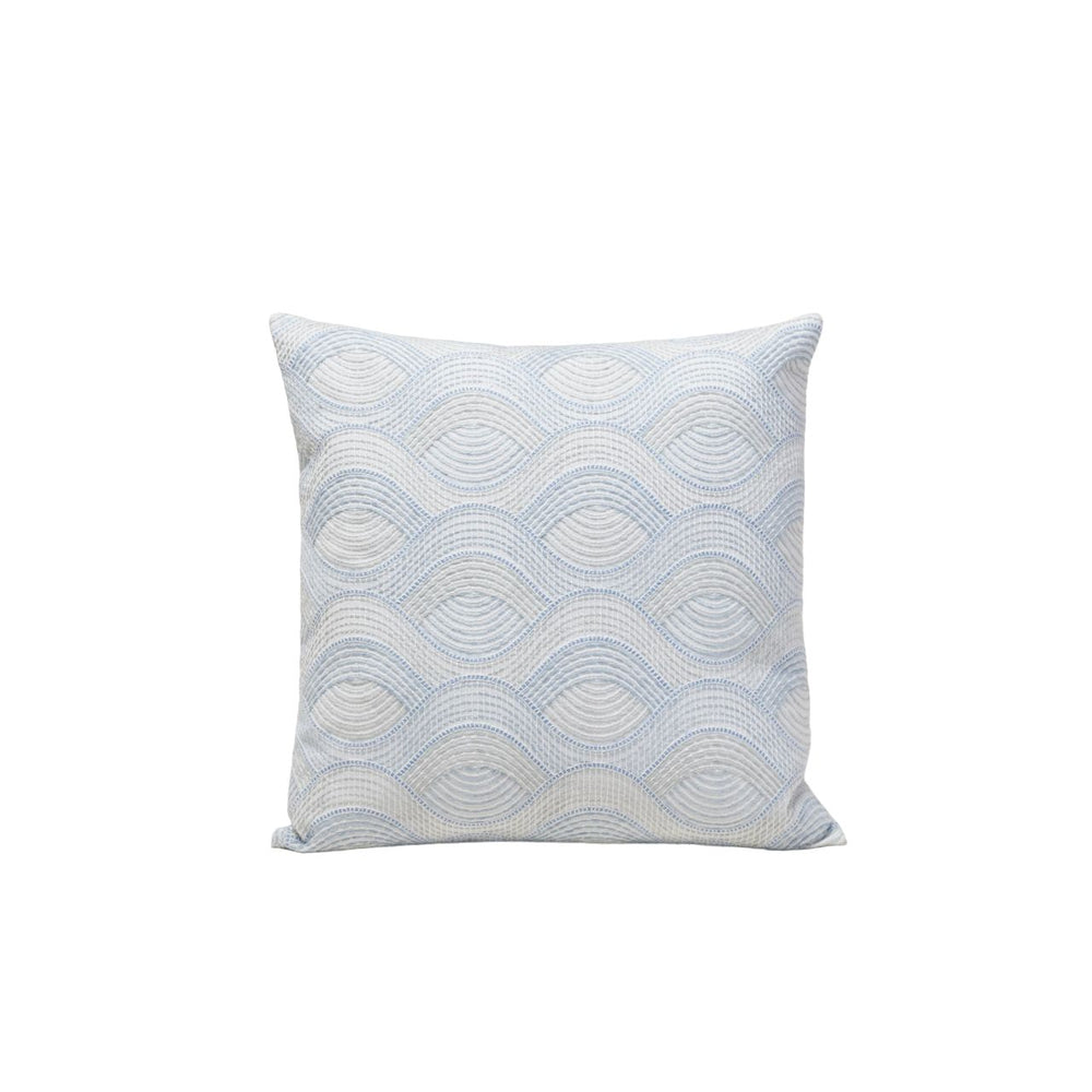 Housse de coussin KAMARIE blanc et ciel - 8