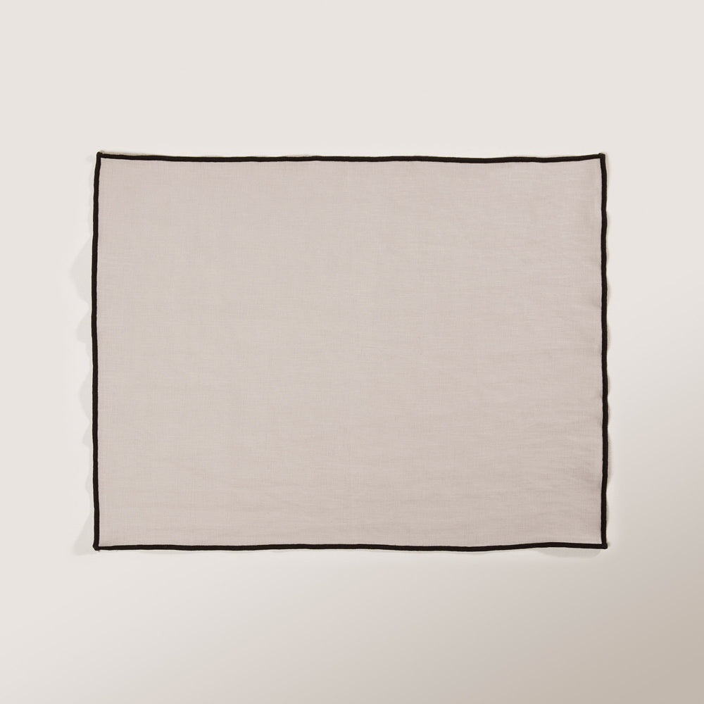 Set de table CARLINA ficelle et bourdon noir
