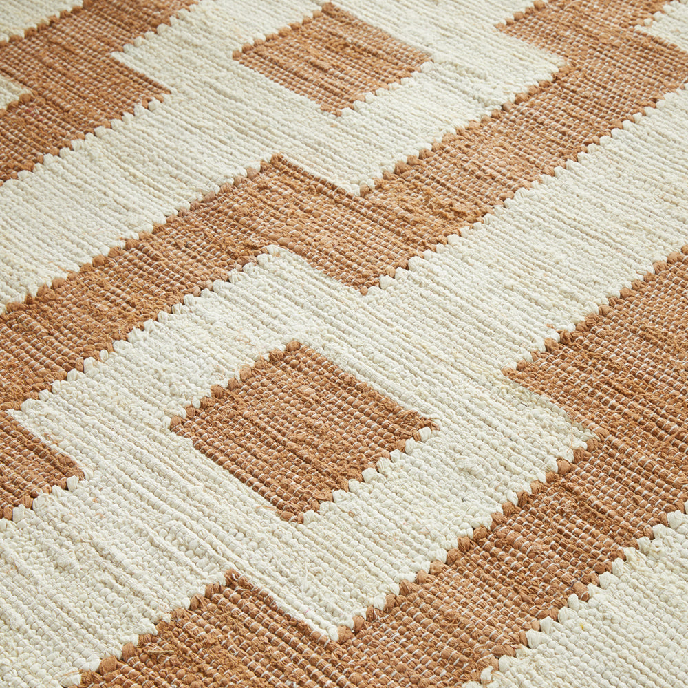 Tapis de sol IMANOL ivoire et caramel - 11