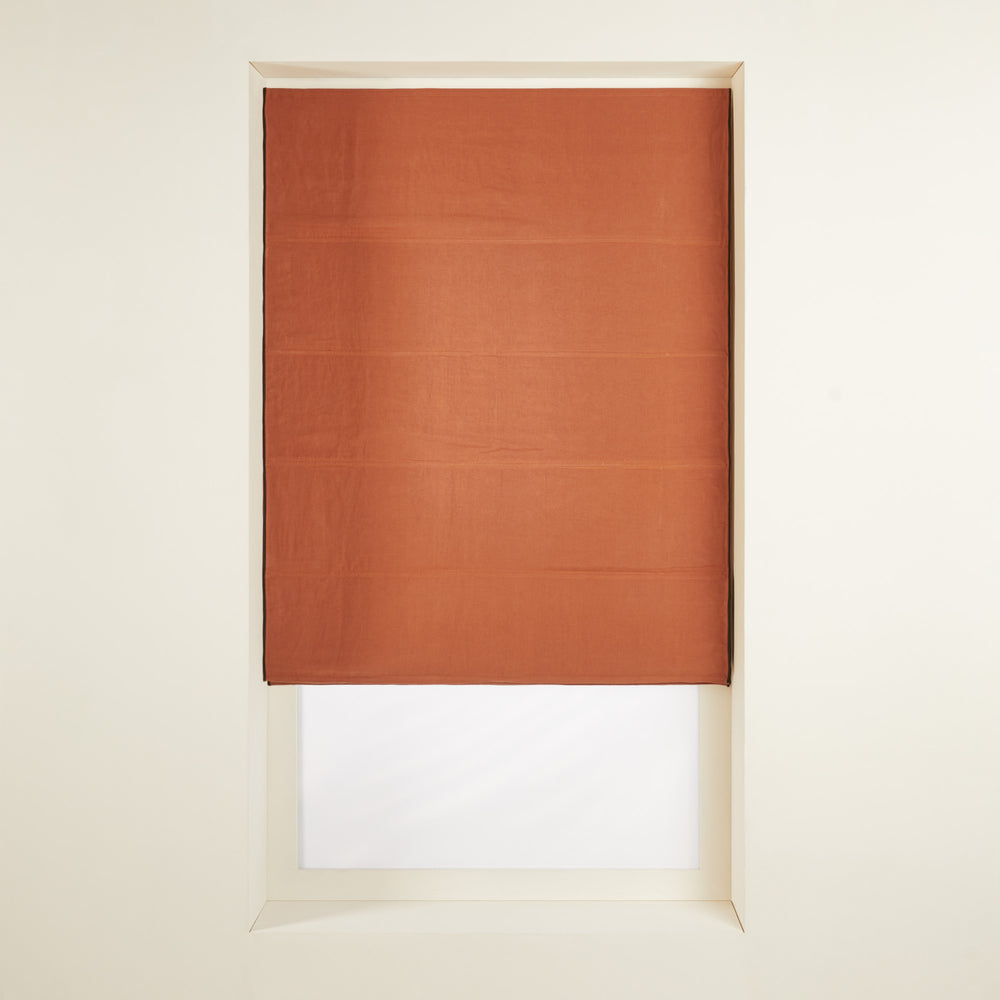 Store bateau occultant CARLINA terracotta et bourdon noir