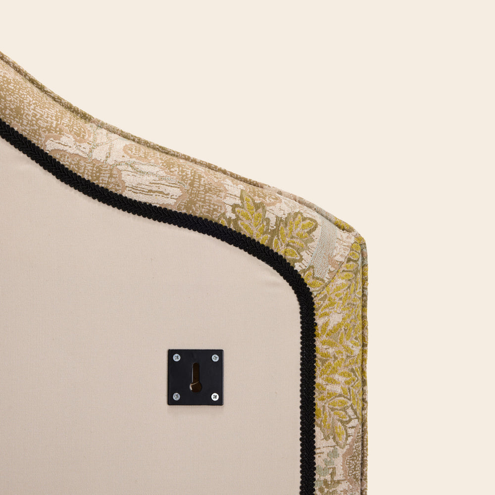 Tête de lit tapissée CEPHEE ALISIA jaune sulfure et nature – Design sophistiqué et élégant pour chambre moderne - 8