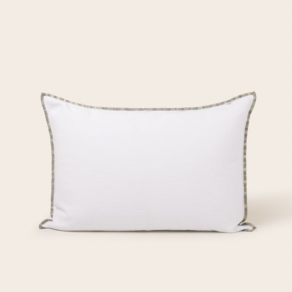 Housse de Coussin Ghaby - Blanc et Bourdon Motif Dégradé, Housse de Décoration