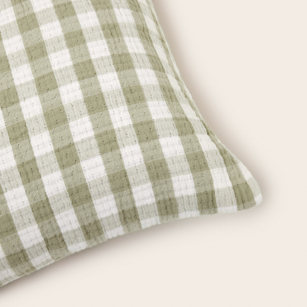 Housse de coussin JEANIE vert olive douce - 2