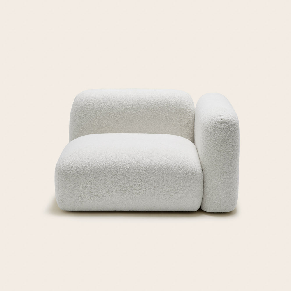 Fauteuil modulaire avec accoudoir D ISILD design scandinave tissu bouclette ivoire - 3