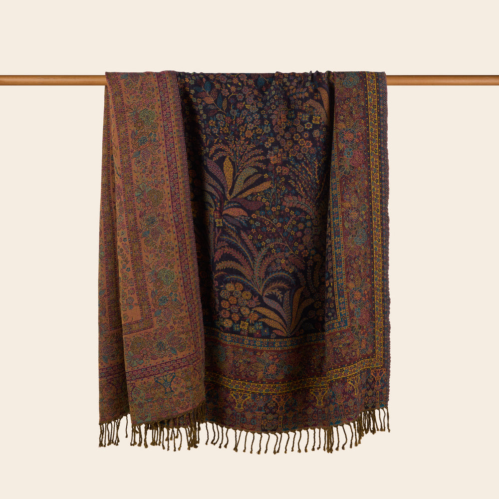 Plaid MAGDI noir et multicolore - Design oriental raffiné - 8
