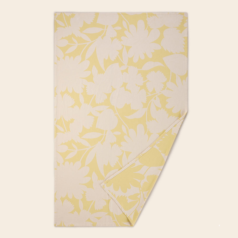 Couvre-lit Floral Oversize FLAURIA Housse de Lit Printemps en Ivoire et Jaune Pastel pour Chambre Chic - 7