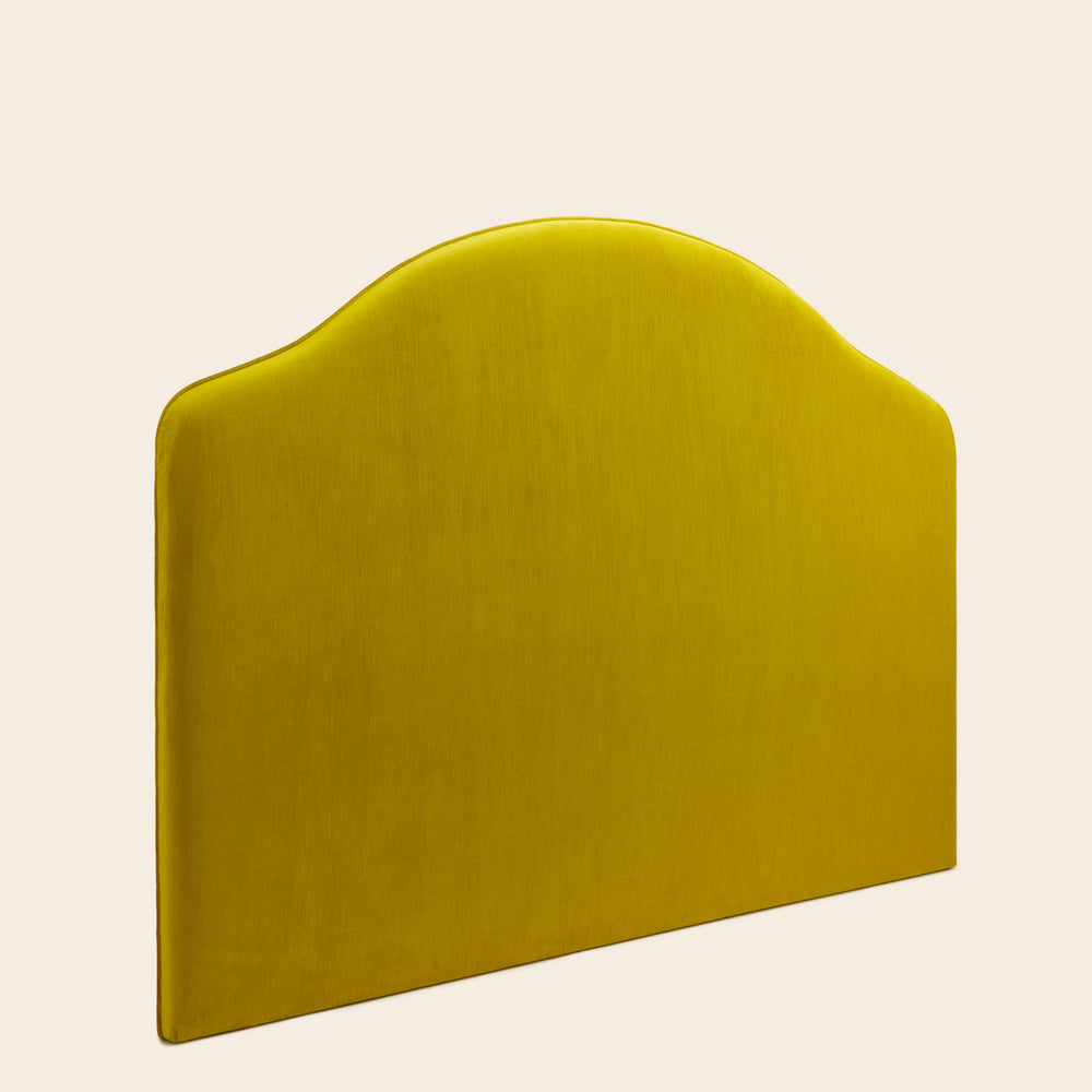 Tête de lit tapissée CEPHEE Dalila en velours satiné jaune sulfure, design élégant et intemporel - 6