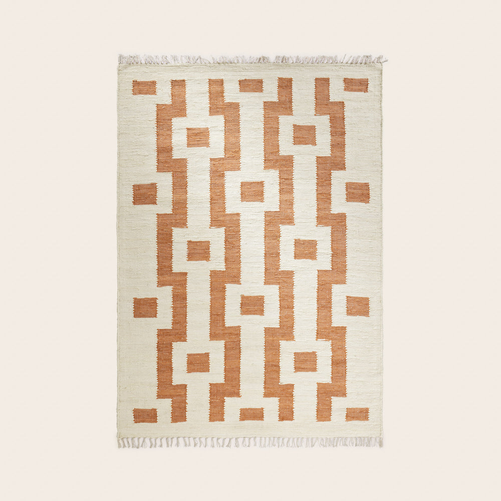 Tapis de sol IMANOL ivoire et caramel - 4