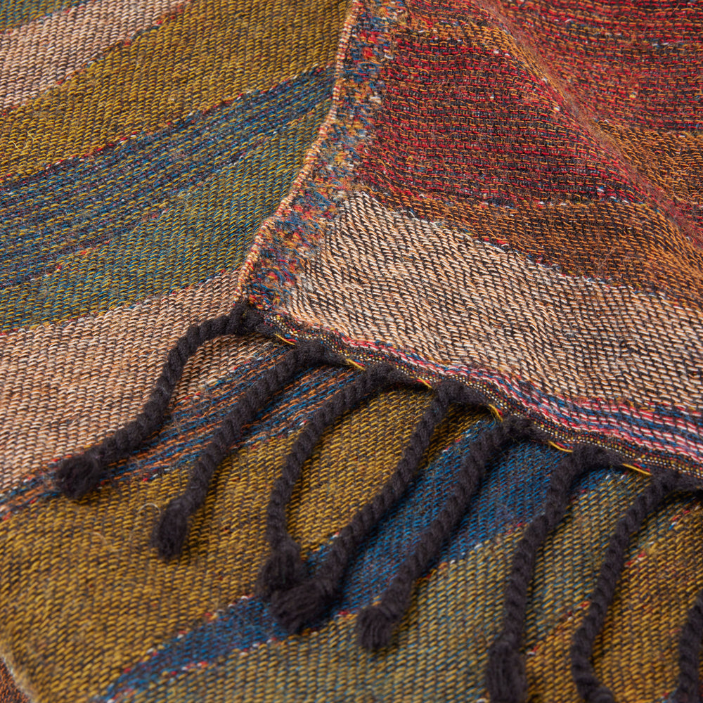 Plaid Fadel Multicolore 100% Laine de Qualité - Chaud et Doux avec Design Moderne - 6