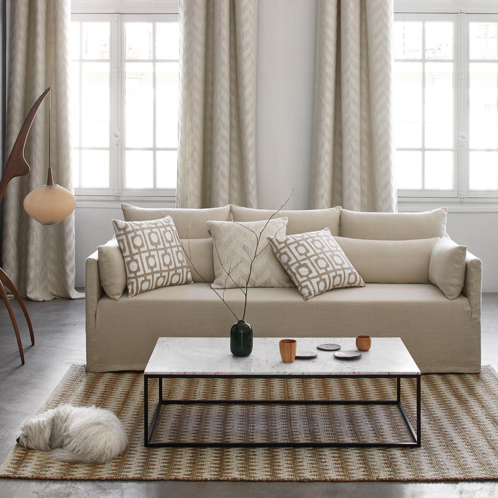Rideau élégant à galon fronceur TOBIAS ivoire motif chevron XXL - 4