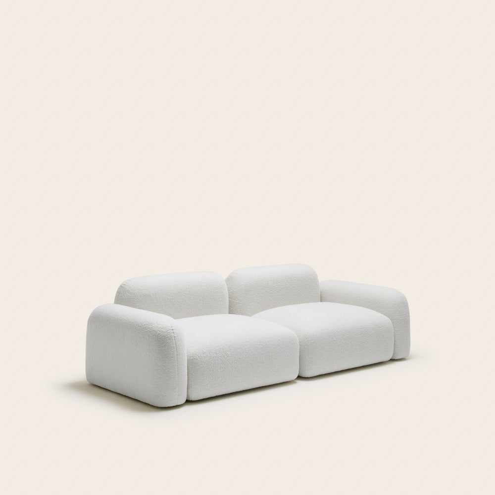 Chauffeuse Modulable avec Accoudoir Bas G ISILD – Tissu Bouclette Ivoire – Confort et Design Scandinave - 9