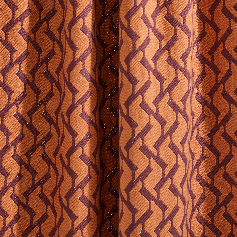 Rideau à passants design graphique RAFFY - prune & orange - 8