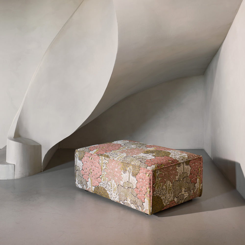 Pouf DYONIS alisia naturel et rose orangé - 4
