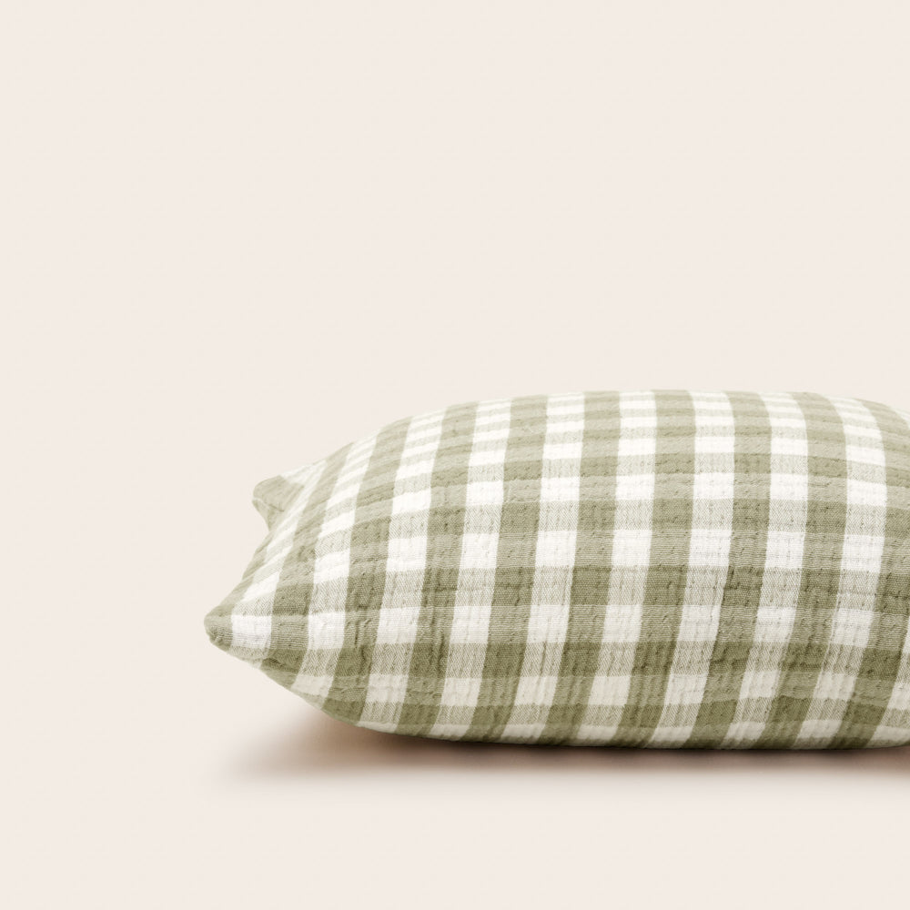 Housse de coussin JEANIE vert olive douce - 6