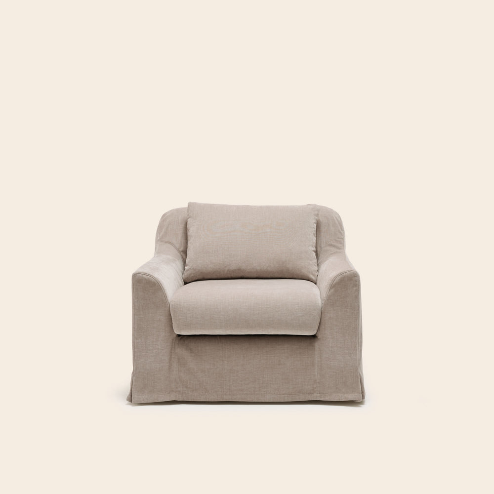 Fauteuil CLARIBEL boston taupe glacé
