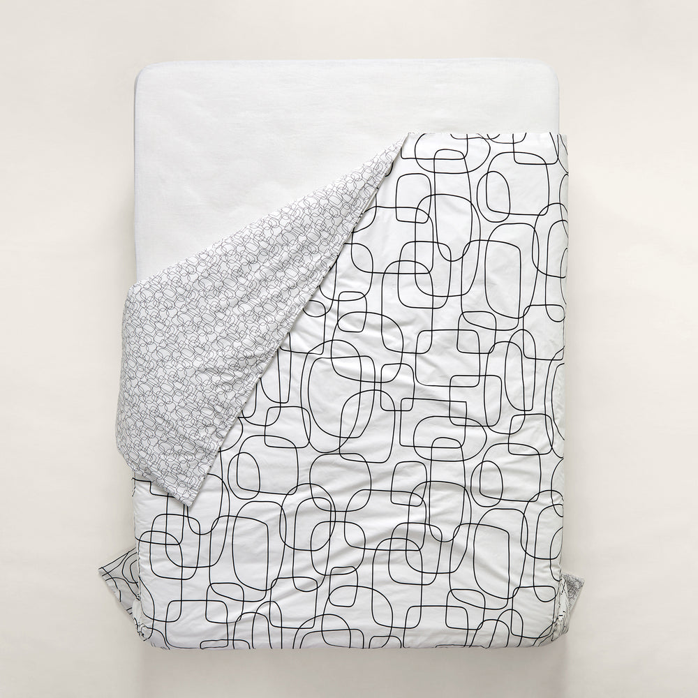 Housse de Couette ARIANA Blanc et Noir - 80 fils/cm² en Percale de Coton avec Passepoil… - 7