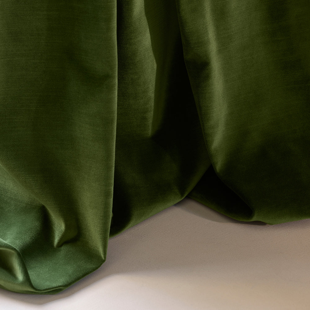 Rideau Velours à Oeillets Dorés DALILA Vert Olive - 5