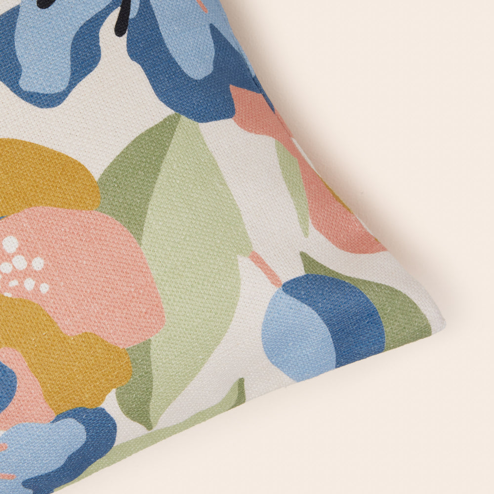 Housse de coussin ADELISE ecru et bleuté - 5