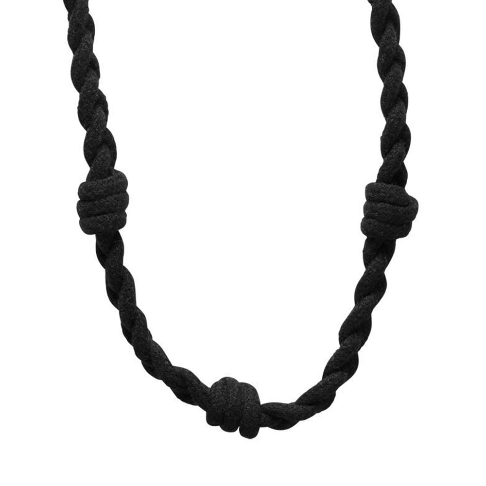 Embrasse MOANA noir en coton tressé avec nœuds - 4
