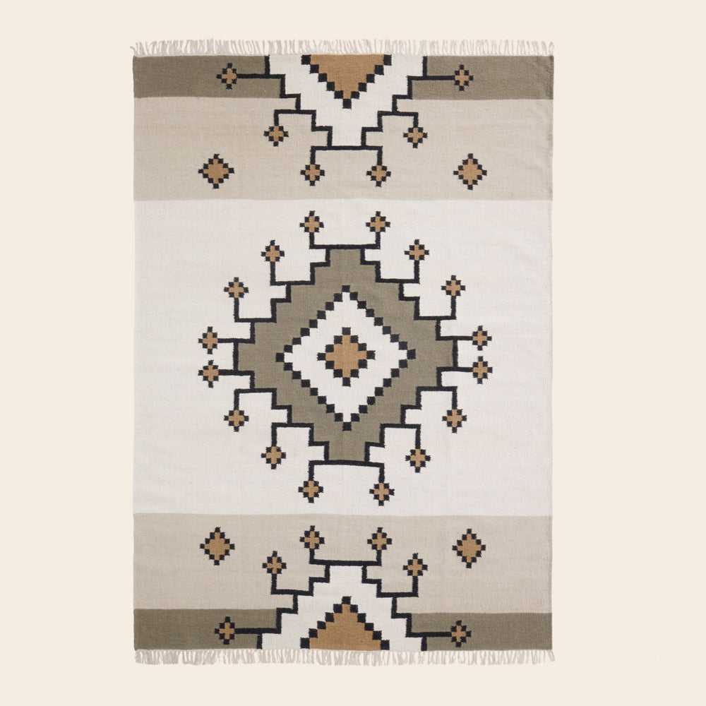 Tapis de sol BOUEKRI Design Graphique Naturel & Taupe - 12