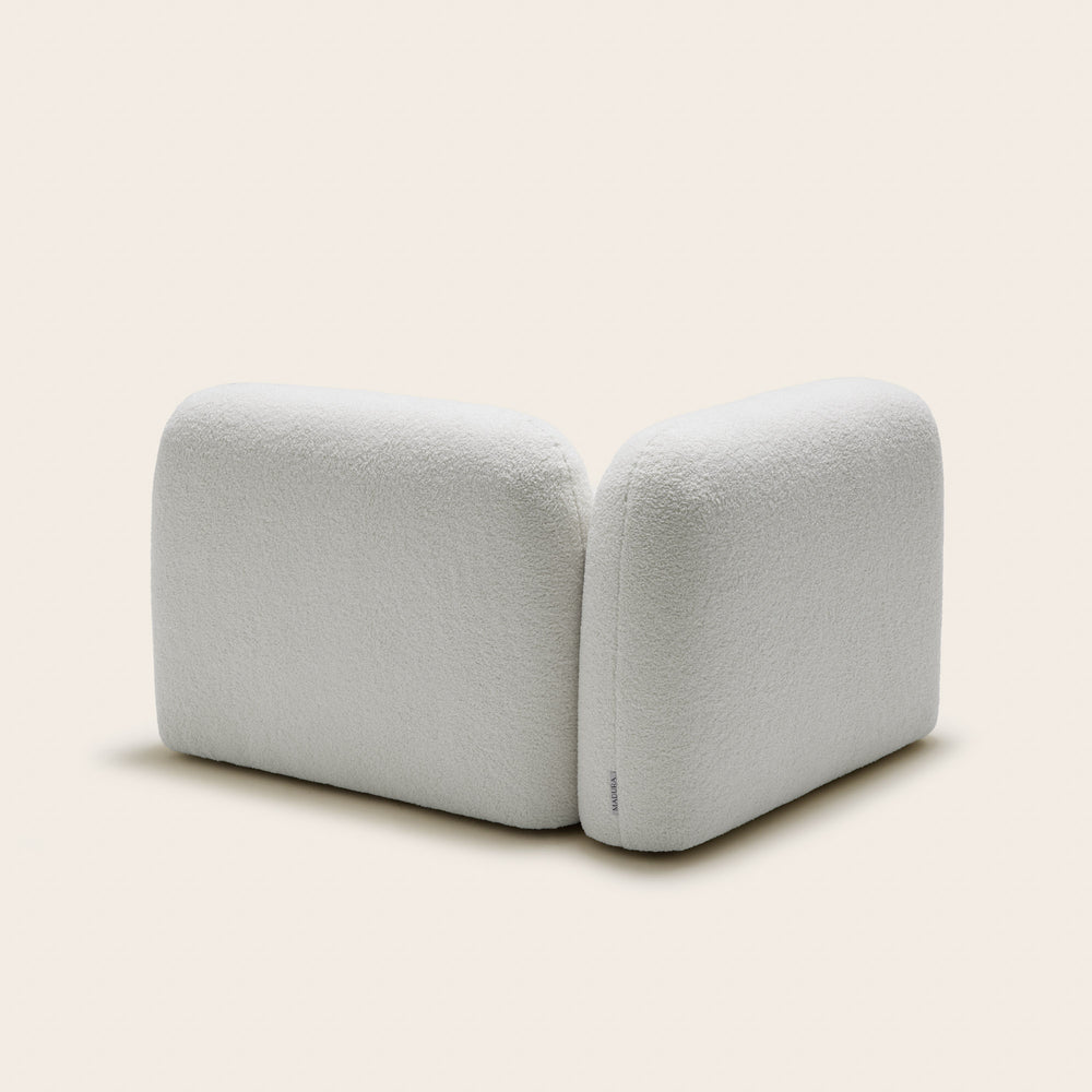 1. Canapé modulable avec accoudoir G ISILD en tissu bouclette ivoire design scandinave élégant et confortable - 5
