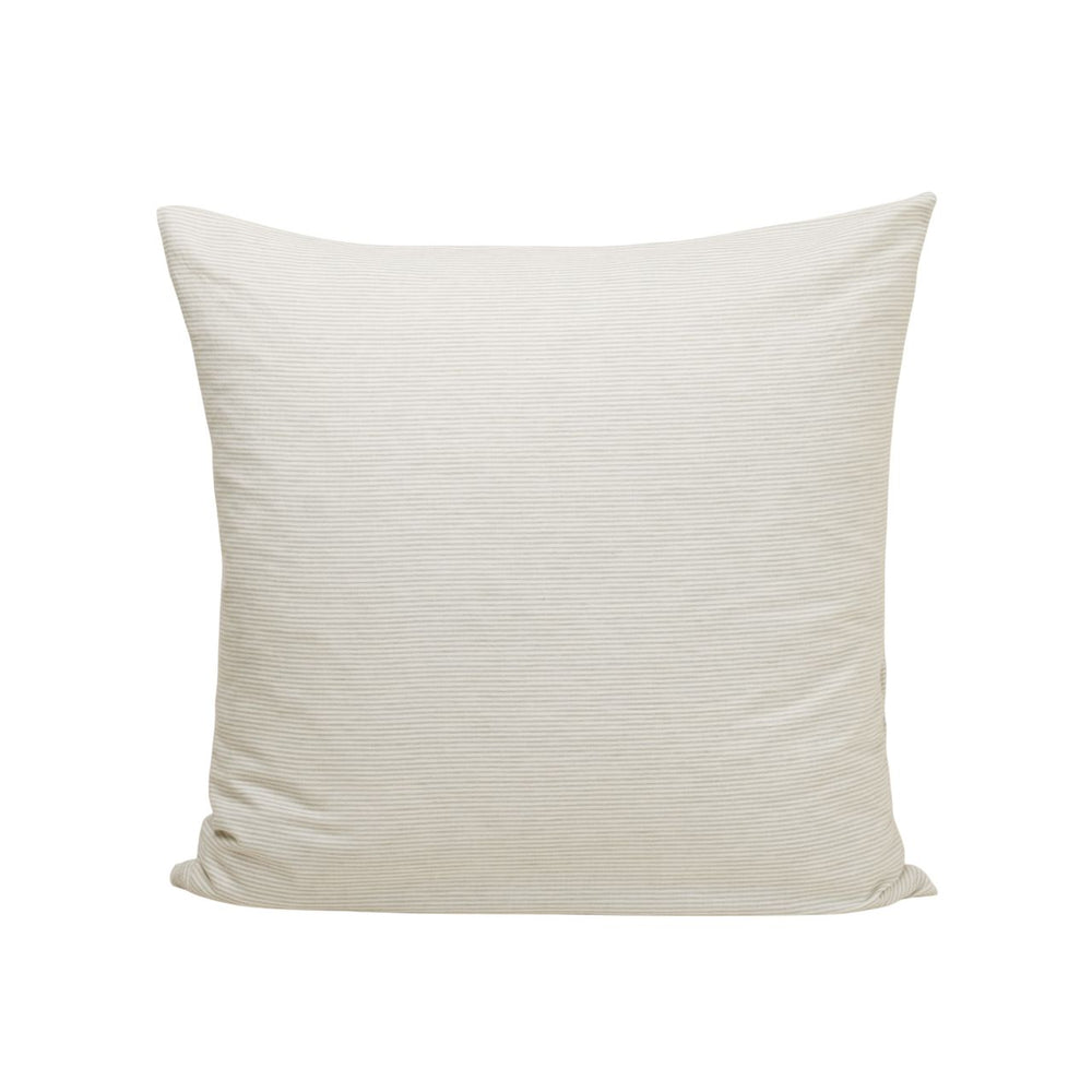 Lot de 2 Taies d'Oreiller Carées Finéa en Coton Lin Rayé Ivoire & Vert de Gris - 8