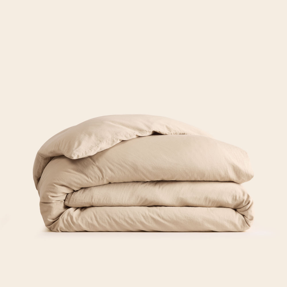 Housse de Couette SATHEENE Beige Nude - Élégance Minimaliste et Confort Immédiat - 3