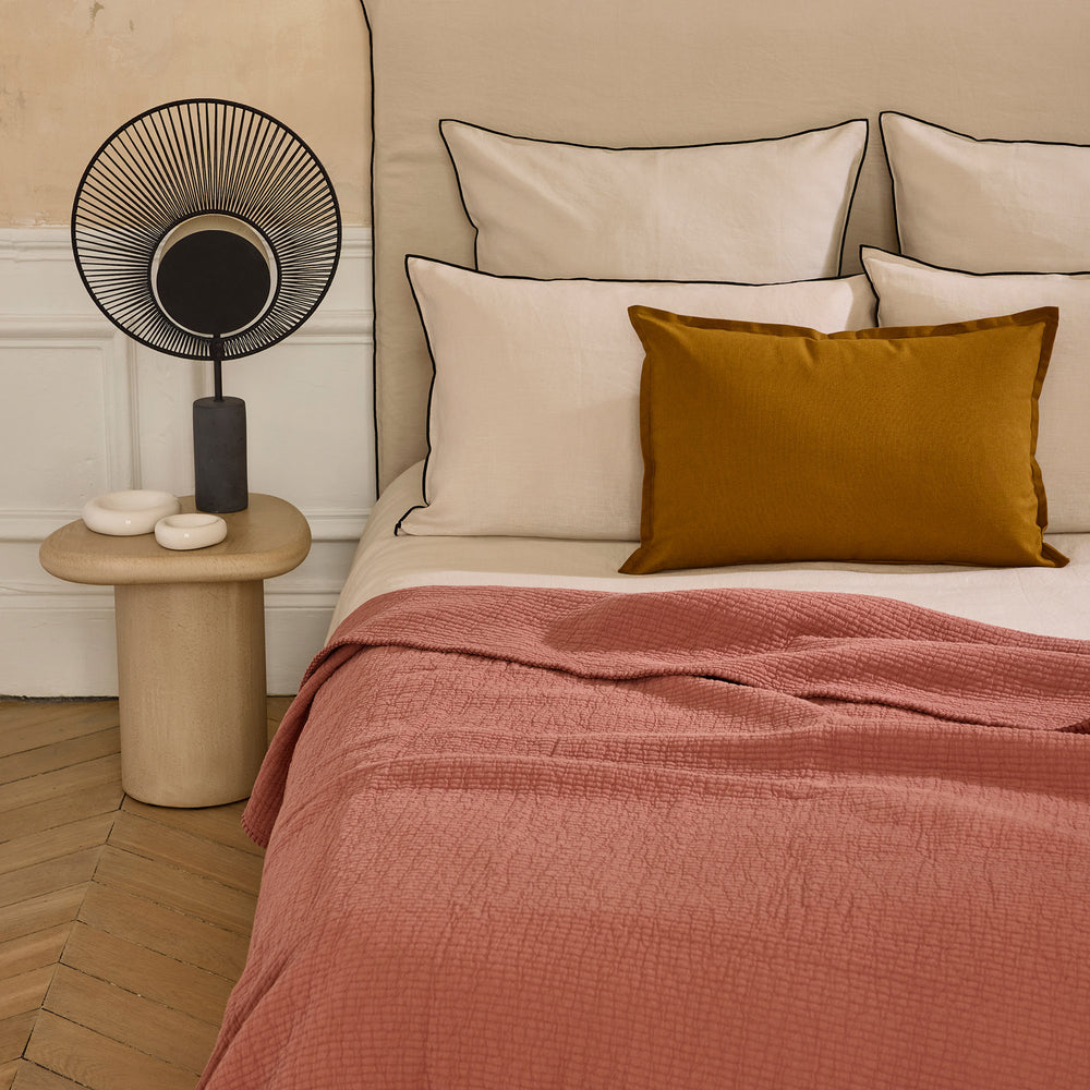 Couvre-lit Ilario XXL Terracotta - Molleton Doux - Style Naturel et Chaleureux